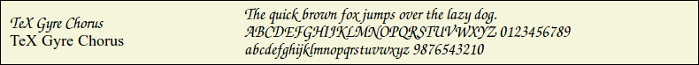 Picture Preview of The Font TeXGyreChorus 