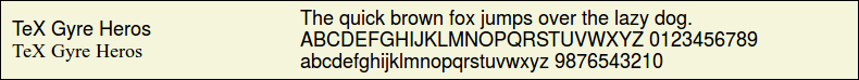 Picture Preview of The Font TeXGyreHeros 
