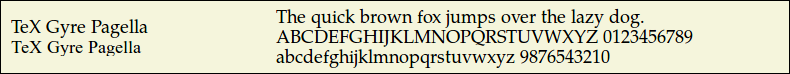 Picture Preview of The Font TeXGyrePagella 