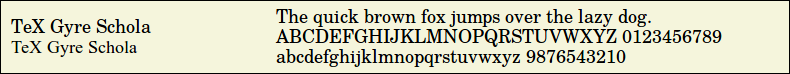 Picture Preview of The Font TeXGyreSchola 