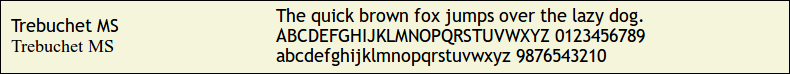 Picture Preview of The Font Trebuchet MS 