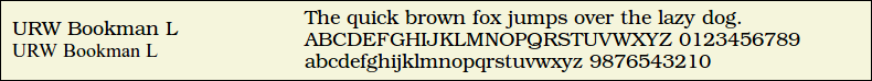 Picture Preview of The Font URW Bookman L 