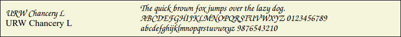 Picture Preview of The Font URW Chancery L 