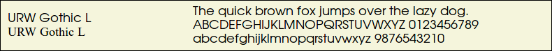Picture Preview of The Font URW Gothic L 