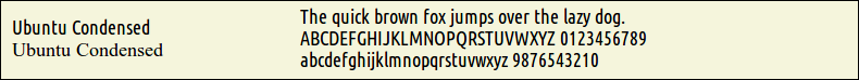 Picture Preview of The Font Ubuntu Condensed 