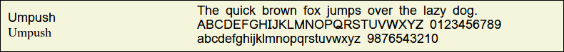 Picture Preview of The Font Umpush 