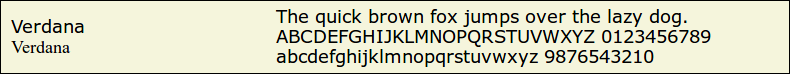 Picture Preview of The Font Verdana 