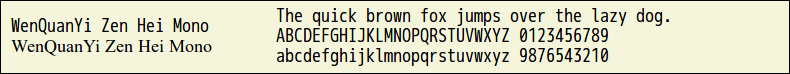 Picture Preview of The Font WenQuanYi Zen Hei Mono 