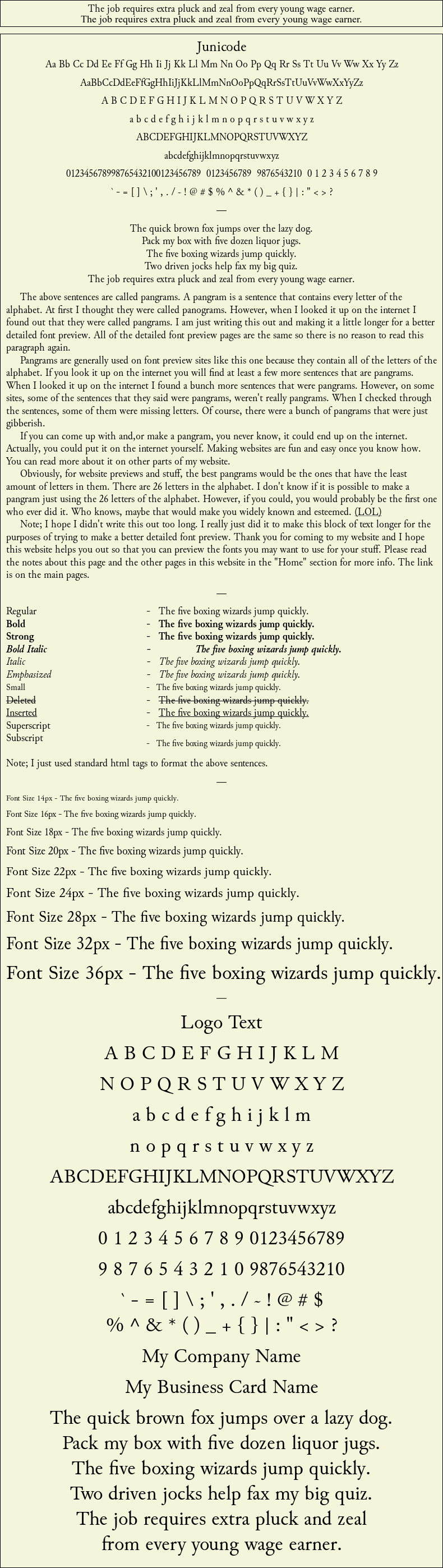 Detailed Picture Preview of The Font - Junicode