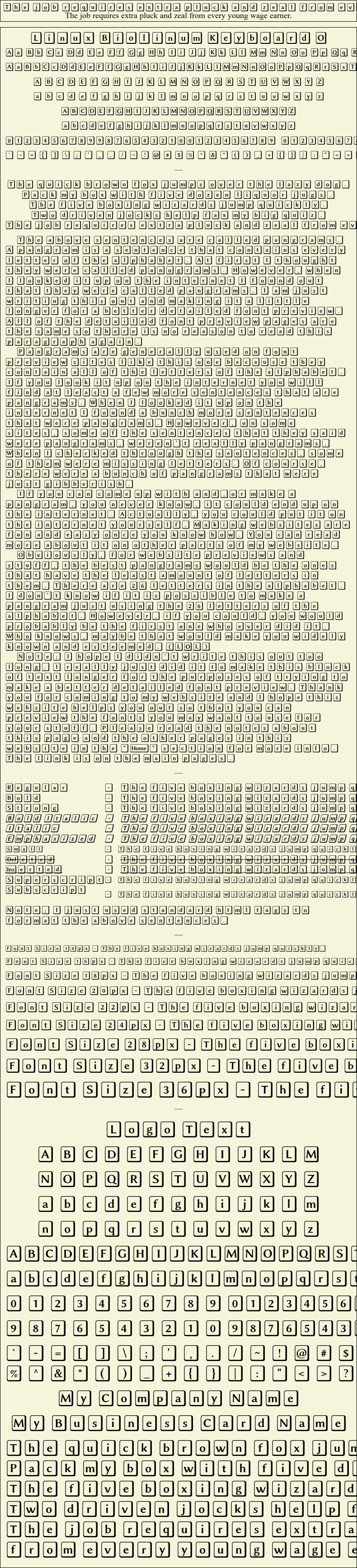 Detailed Picture Preview of The Font - Linux Biolinum Keyboard O