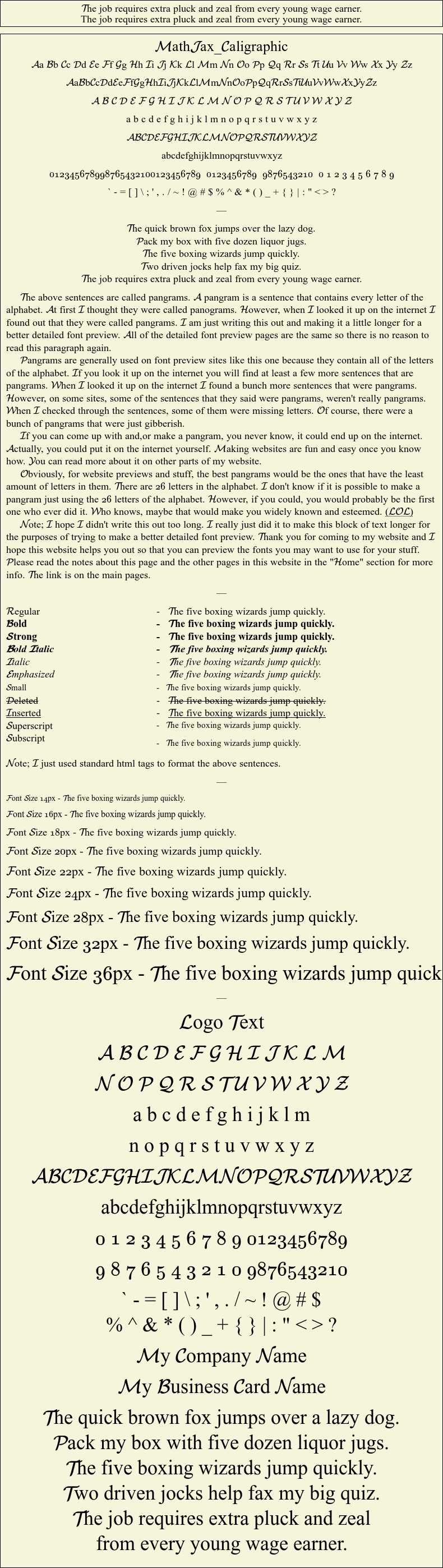 Detailed Picture Preview of The Font - MathJax_Caligraphic