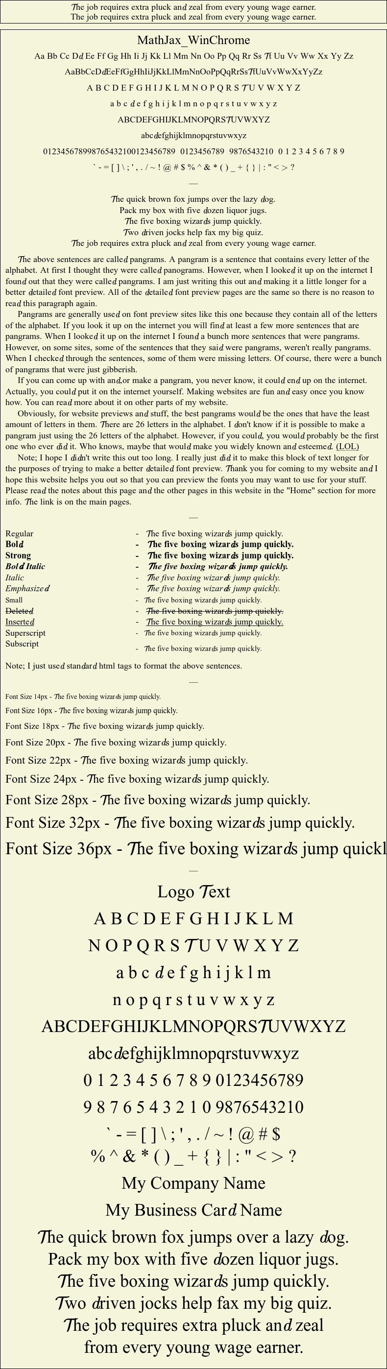 Detailed Picture Preview of The Font - MathJax_WinChrome