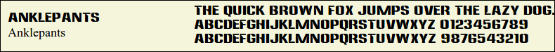 Picture Preview of The Font - Anklepants 