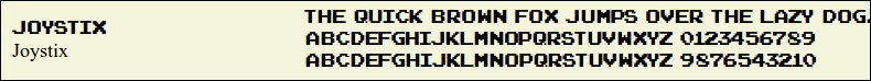 Picture Preview of The Font - Joystix 