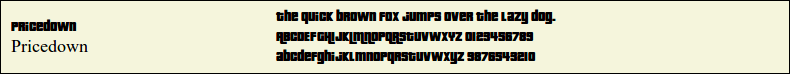 Picture Preview of The Font - Pricedown 
