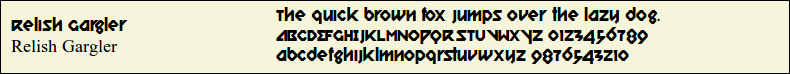 Picture Preview of The Font - Relish Gargler 