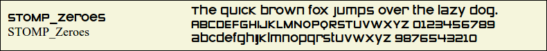Picture Preview of The Font - STOMP_Zeroes 