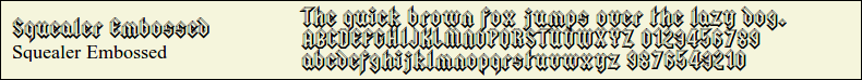 Picture Preview of The Font - Squealer Embossed 