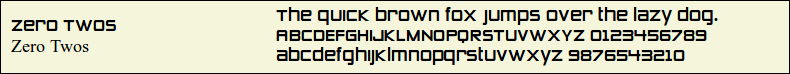 Picture Preview of The Font - Zero Twos 