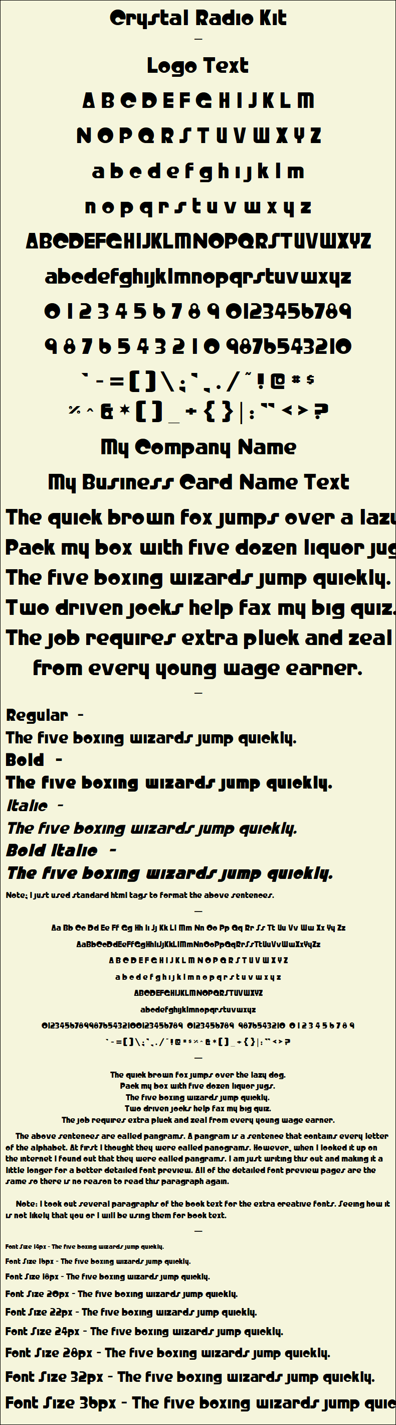Detailed Picture Preview of The Font - Crystal Radio Kit