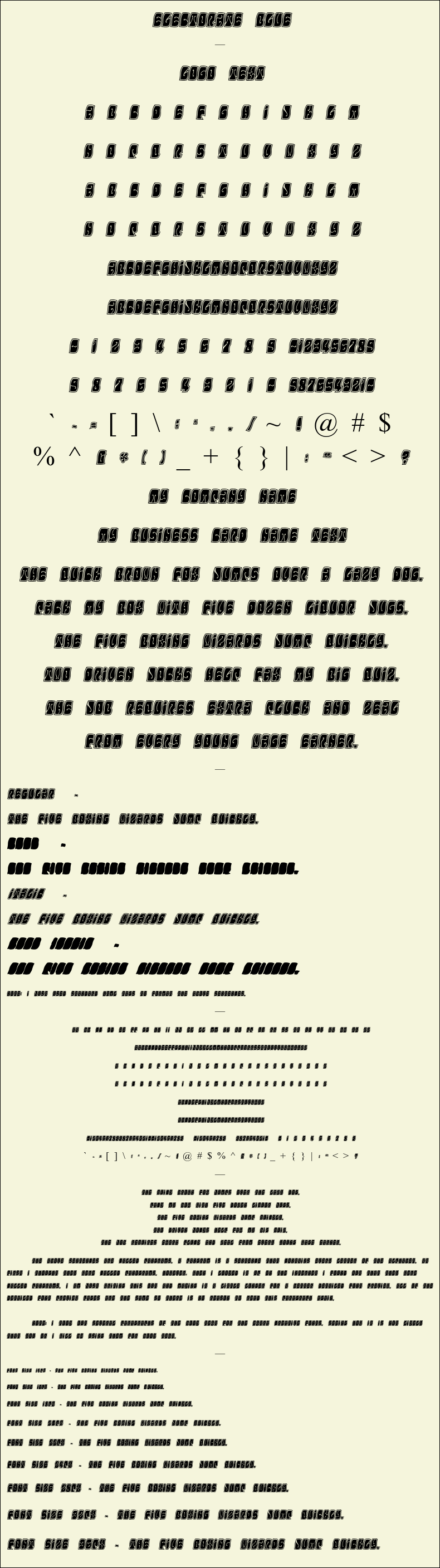 Detailed Picture Preview of The Font - Electorate Blue