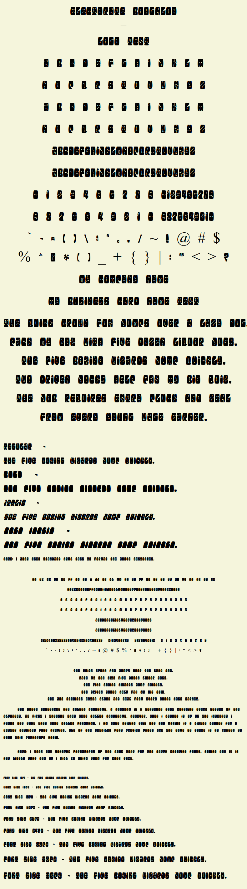 Detailed Picture Preview of The Font - Electorate Boogaloo