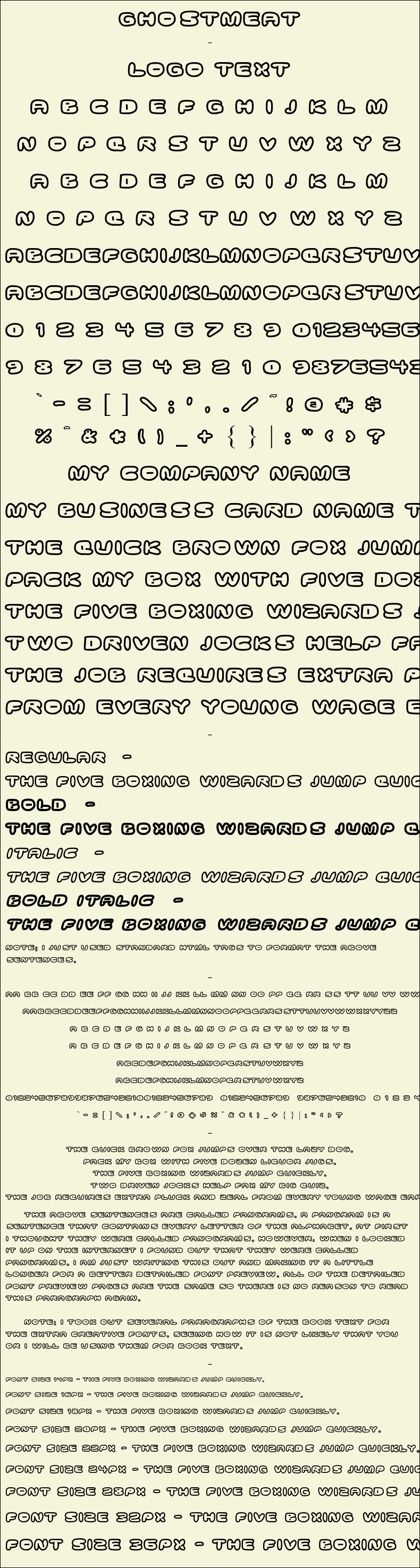 Detailed Picture Preview of The Font - Ghostmeat