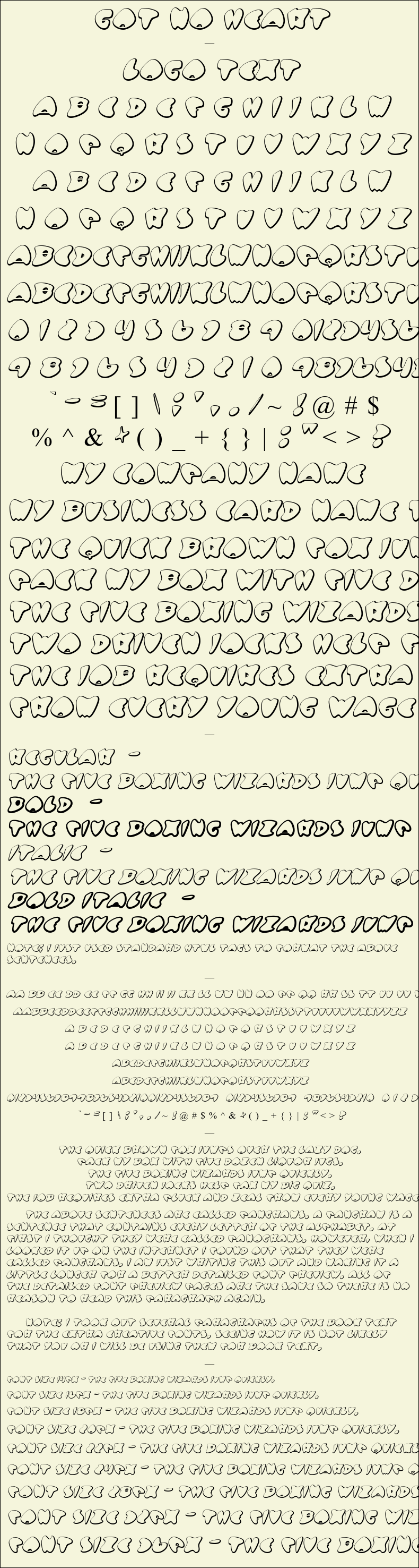 Detailed Picture Preview of The Font - Got No Heart