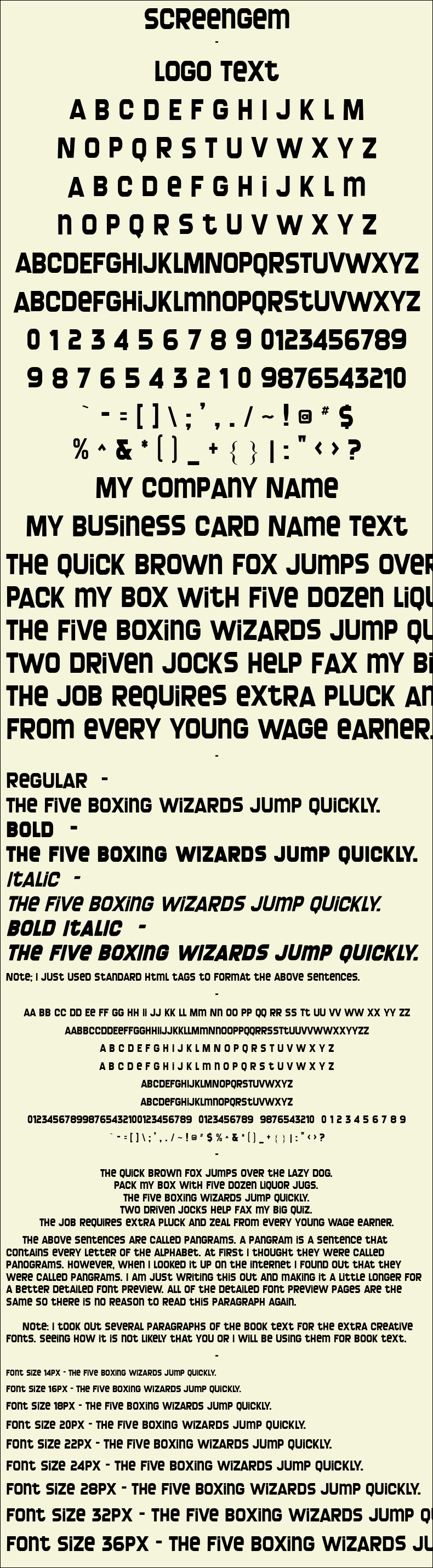 Detailed Picture Preview of The Font - Screengem