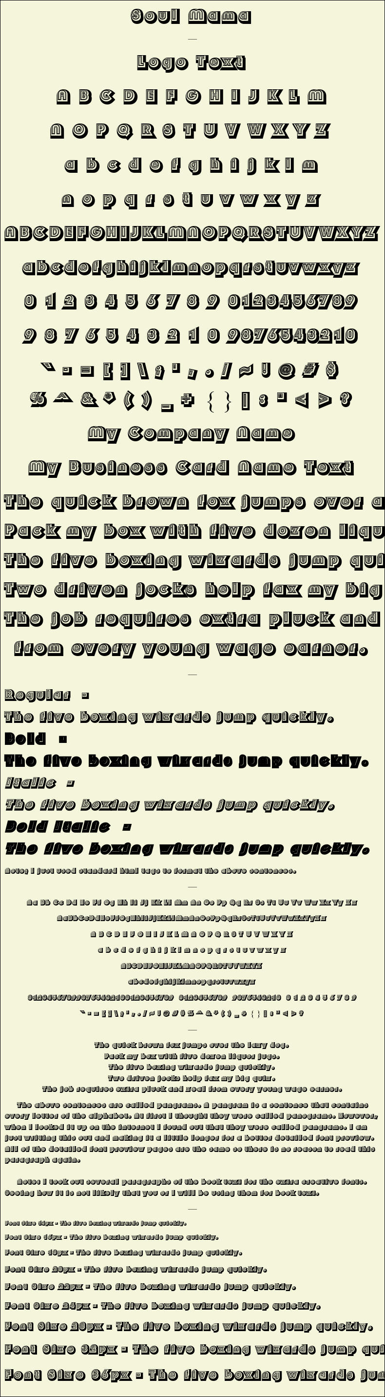 Detailed Picture Preview of The Font - Soul Mama