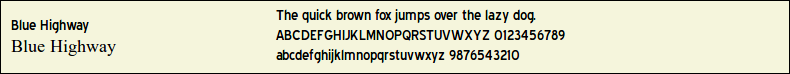 Picture Preview of The Font - Blue Highway 
