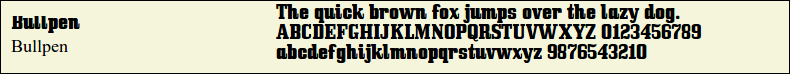 Picture Preview of The Font - Bullpen 