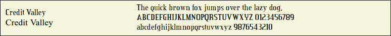 Picture Preview of The Font - Credit Valley 
