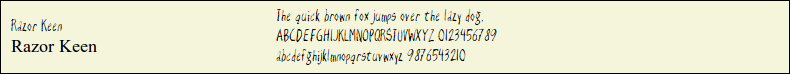 Picture Preview of The Font - Razor Keen 