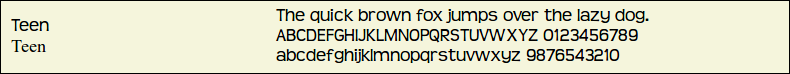 Picture Preview of The Font - Teen 