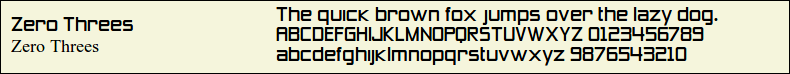 Picture Preview of The Font - Zero Threes 