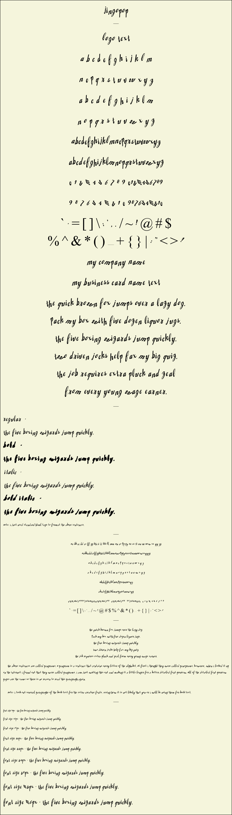 Detailed Picture Preview of The Font - Jingopop