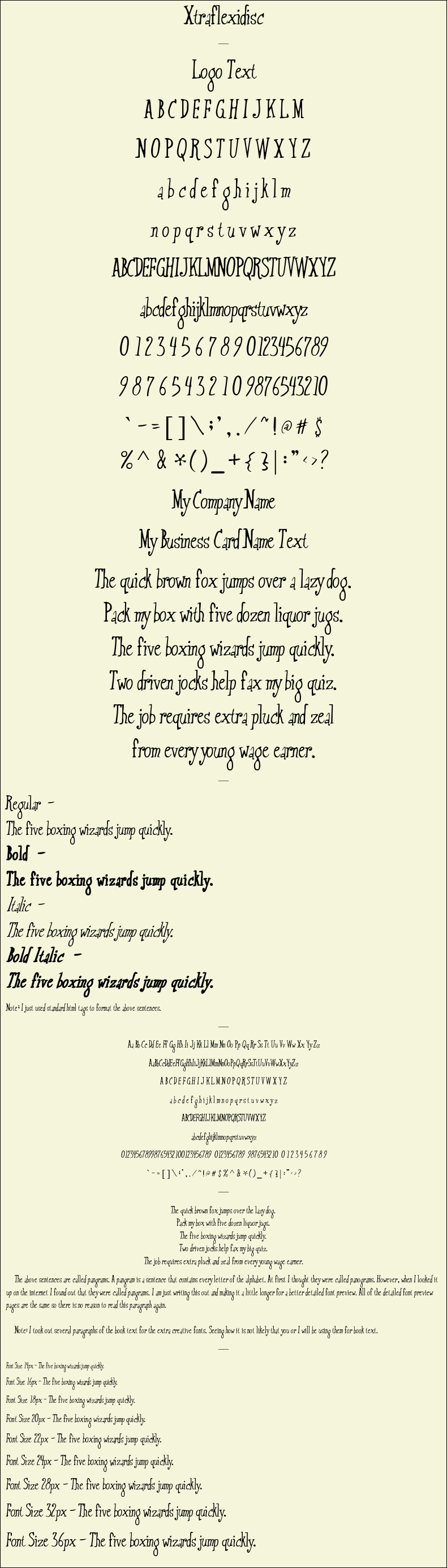 Detailed Picture Preview of The Font - Xtraflexidisc