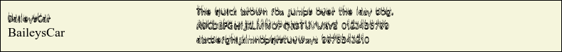 Picture Preview of The Font BaileysCar 