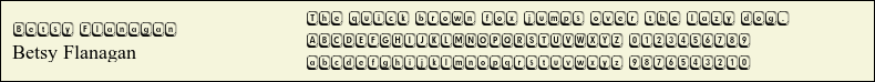 Picture Preview of The Font Betsy Flanagan 