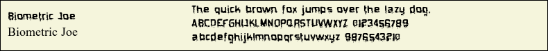 Picture Preview of The Font Biometric Joe 