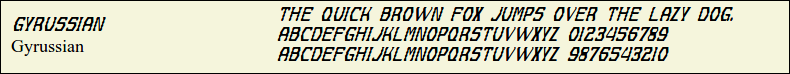 Picture Preview of The Font Gyrussian 