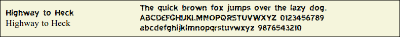Picture Preview of The Font Highway to Heck 