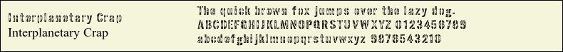 Picture Preview of The Font Interplanetary Crap 