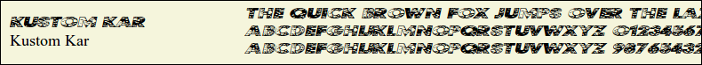 Picture Preview of The Font Kustom Kar 