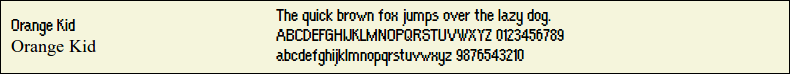 Picture Preview of The Font Orange Kid 