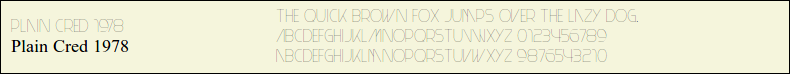 Picture Preview of The Font Plain Cred 1978 