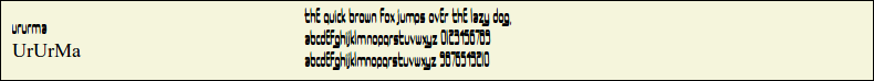 Picture Preview of The Font UrUrMa 