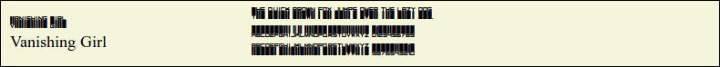 Picture Preview of The Font Vanishing Girl 