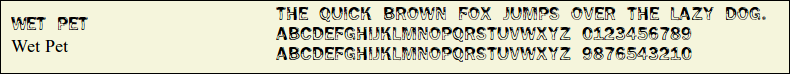 Picture Preview of The Font Wet Pet 